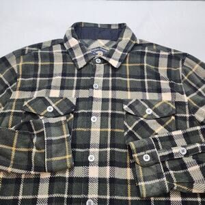 Freedom Foundry Men's Green‎ Fleece Plaid Jacket Large Dry Goods Co Trademark